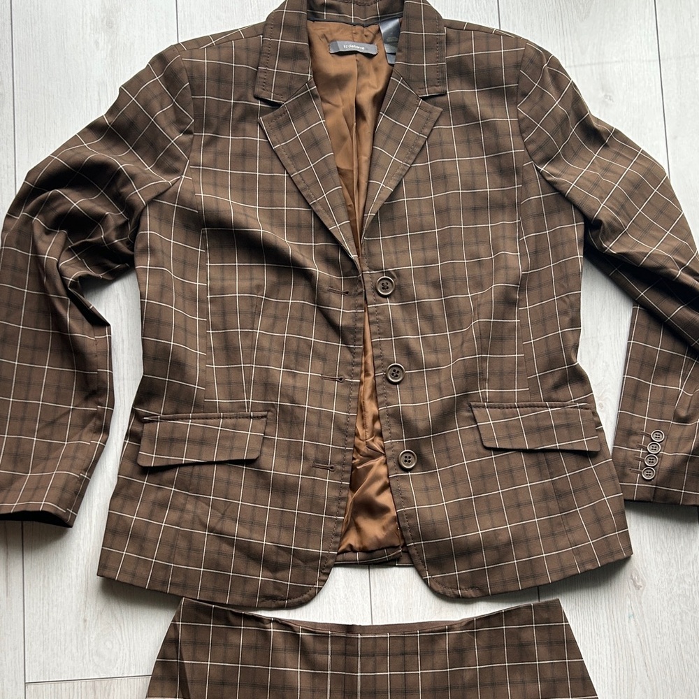 Liz Claiborne Brown Plaid Maxi Skirt